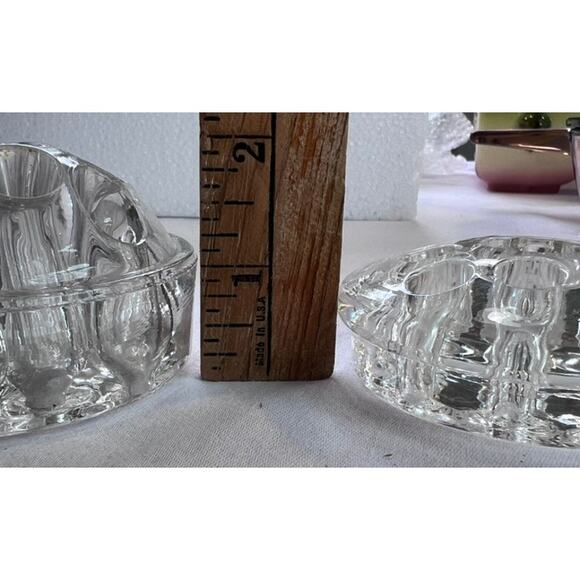 Vtg Glass Flower Frog Set Florist Arrangements Centerpieces Retro Decor Cottage - Picture 5 of 5